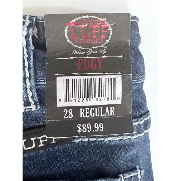Cowgirl Tuff Co. Womens Bootcut Jeans W28 L33 Edgy Style Stretch Dark Wash Blue - Picture 2 of 14